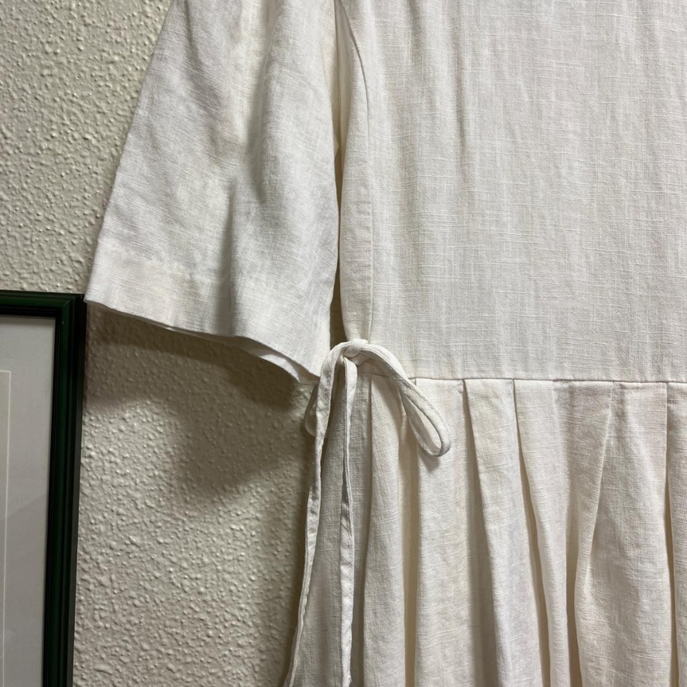 The Plain 100% linen white dress